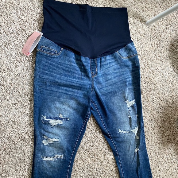 LIZ LANGE MATERNITY DISTRESSED JEANS XL - Picture 1 of 8